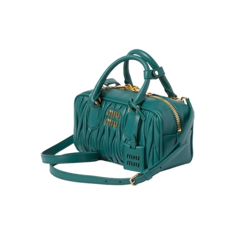 MIU MIU Arcadie Series Nappa Leather Shoulder Bag, Crossbody Bag, Handbag Women's Lagoon Blue-1