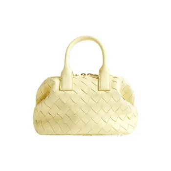 Bottega Veneta Sheepskin Bowling Bag Shoulder Bag Crossbody Bag Handbag Mini Women's Chamomile Yellow