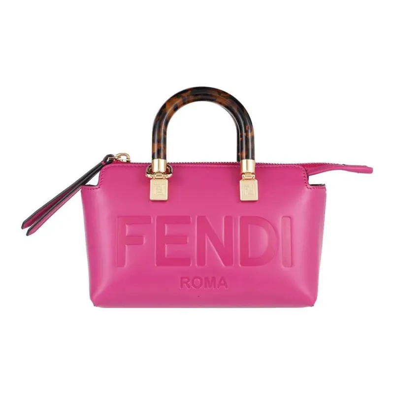 FENDI By The Way Series Calfskin Boston Bag Shoulder Bag Crossbody Bag Mini Women's Fuchsia-0