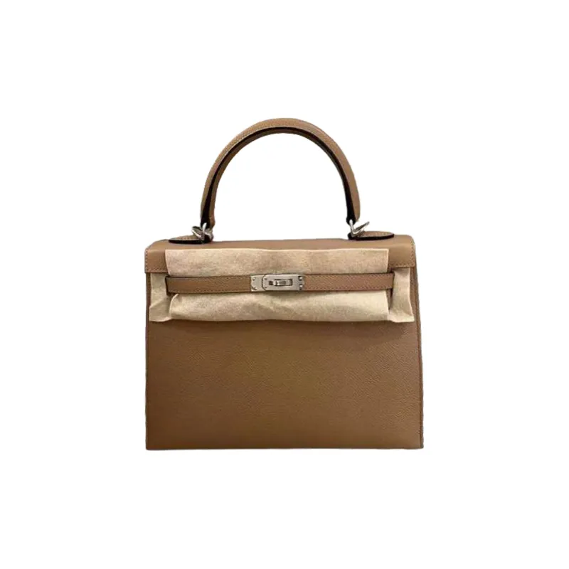 HERMES Kelly Epsom Leather Kelly Bag One Shoulder Handbags Regular Women's 0M Chai Milk Tea Beige-0