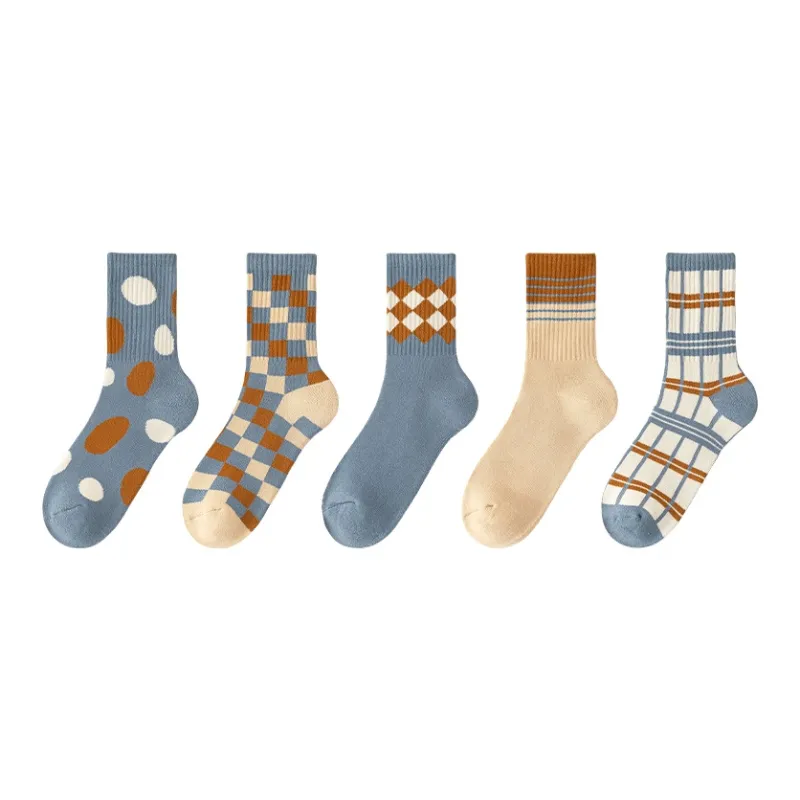 MIIOW Mid Calf Socks Women's 5 Pack-9
