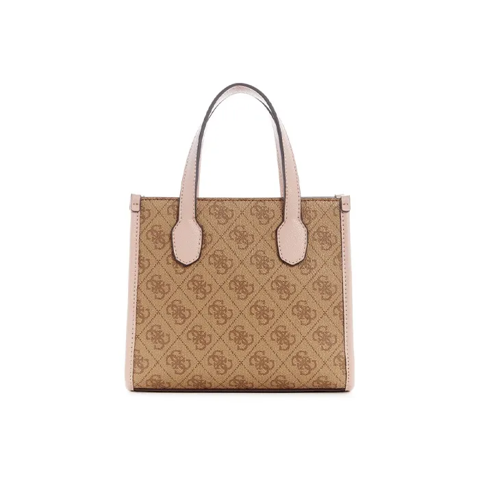 GUESS Polyurethane Tote Bag Shopping Bag Shoulder Bag Crossbody Bag Handbag Mini Women's Brown/Pink-2