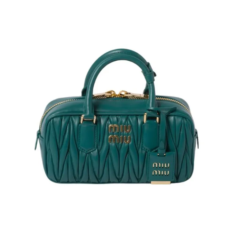 MIU MIU Arcadie Series Nappa Leather Shoulder Bag, Crossbody Bag, Handbag Women's Lagoon Blue-0