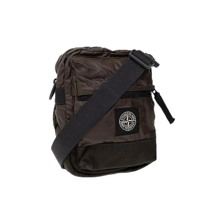 STONE ISLAND Cotton Blend With Polyurethane Messenger Bag Shoulder Bag Crossbody Bag Unisex Dark Brown-1