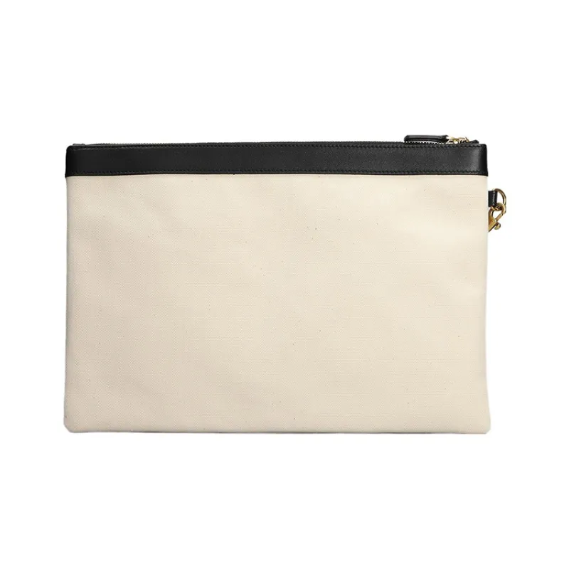 Balenciaga Canvas Canvas Bag Clutches Large Size Men's Beige-2