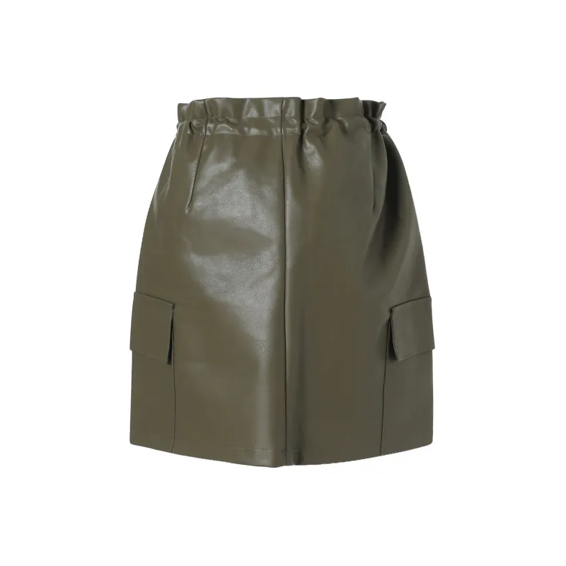 QYPRF Leather Short Skirts Women's-11