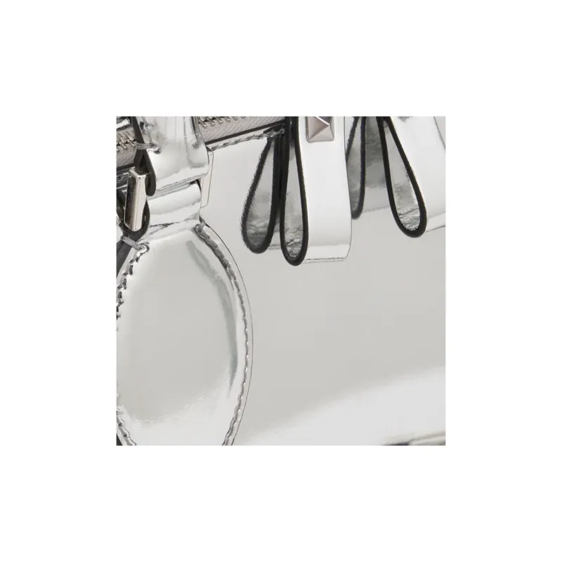 Valentino ROCKSTUD Calfskin Shoulder Bag Crossbody Bag Handbag Women's Silver-5