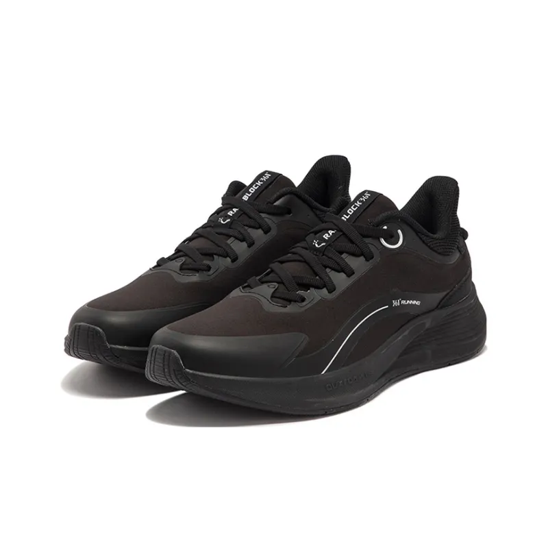 361° Feather Waterproof And Breathable Cushioning Wear Resistant Low Top Running Shoes Men's Obsidian Black-2