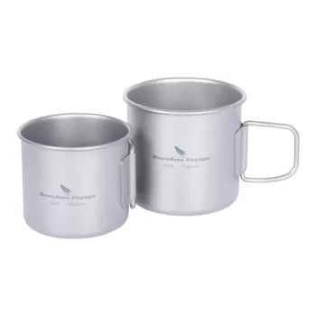 Boundless Voyage Outdoor Water Equipment Outdoor Water Sports Equipment Set Large Cup 120ml Small Cup 180ml Titanium