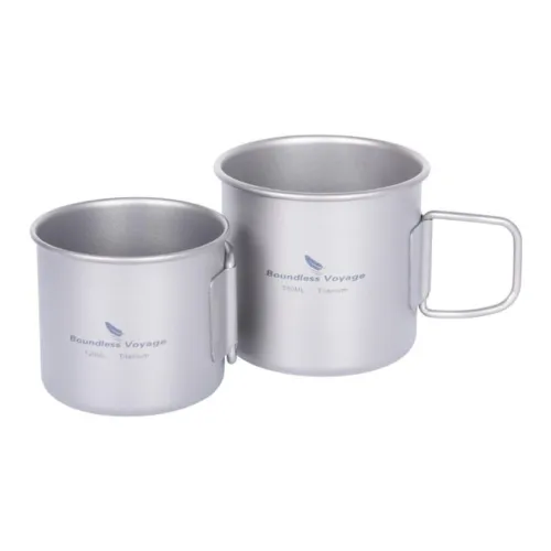 Boundless Voyage Outdoor Water Equipment Outdoor Water Sports Equipment Set Large Cup 120ml Small Cup 180ml Titanium