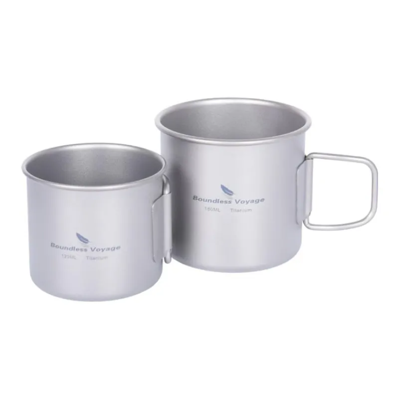 Boundless Voyage Outdoor Water Equipment Outdoor Water Sports Equipment Set Large Cup 120ml Small Cup 180ml Titanium-0