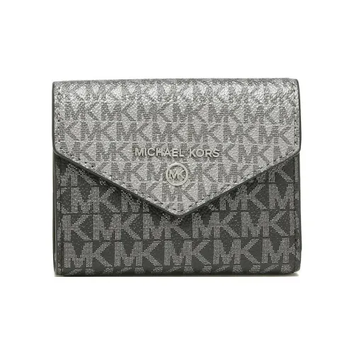 MICHAEL KORS Jet Set Coated Canvas Wallet Mini Women's Black/Gray