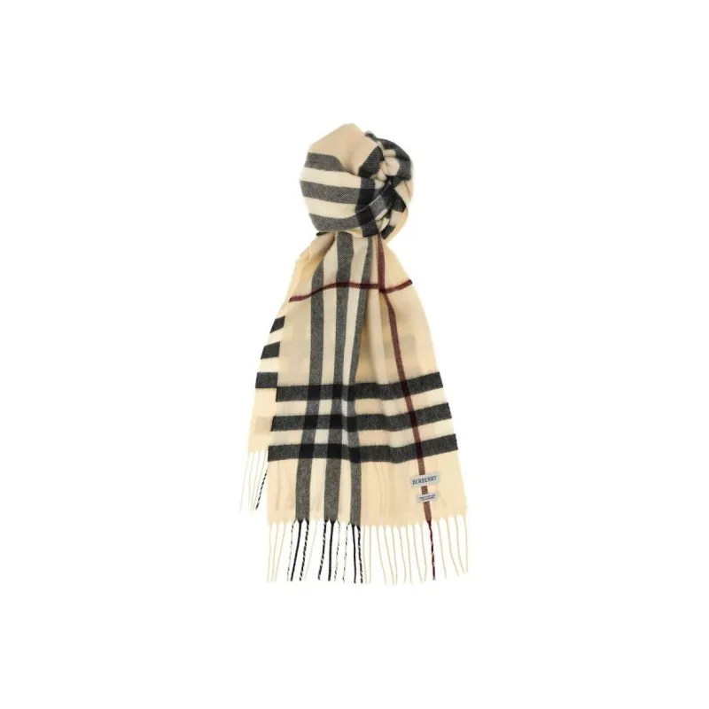 Burberry Check Pattern Fringed Edge Scarf-0