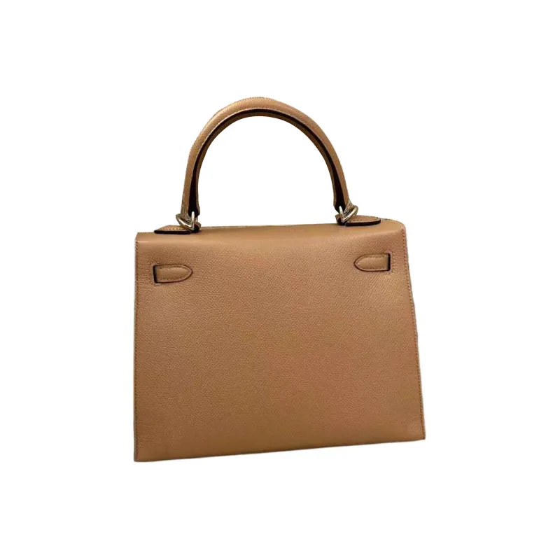 HERMES Kelly Epsom Leather Kelly Bag One Shoulder Handbags Regular Women's 0M Chai Milk Tea Beige-2