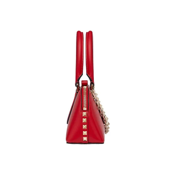 Valentino ROCKSTUD Calfskin Shoulder Bag, Crossbody Bag, Handbag Women's Red-3