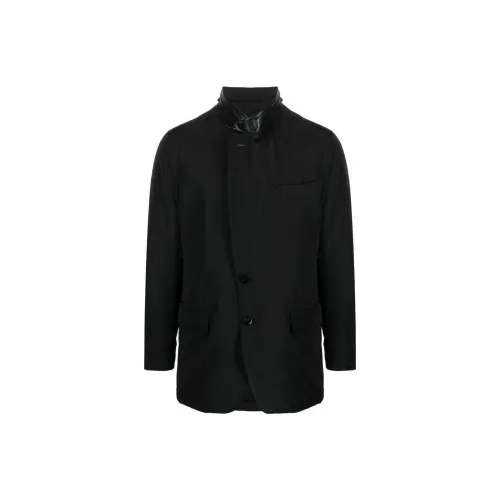 TOM FORD Leather-trim Single-breasted Blazer