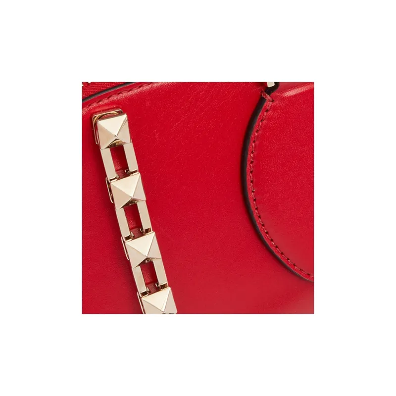 Valentino ROCKSTUD Calfskin Shoulder Bag, Crossbody Bag, Handbag Women's Red-5