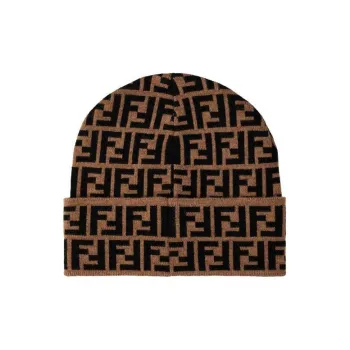 FENDI Wool Beanies Women's Brown