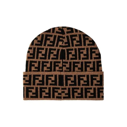 FENDI Wool Beanies Women's Brown