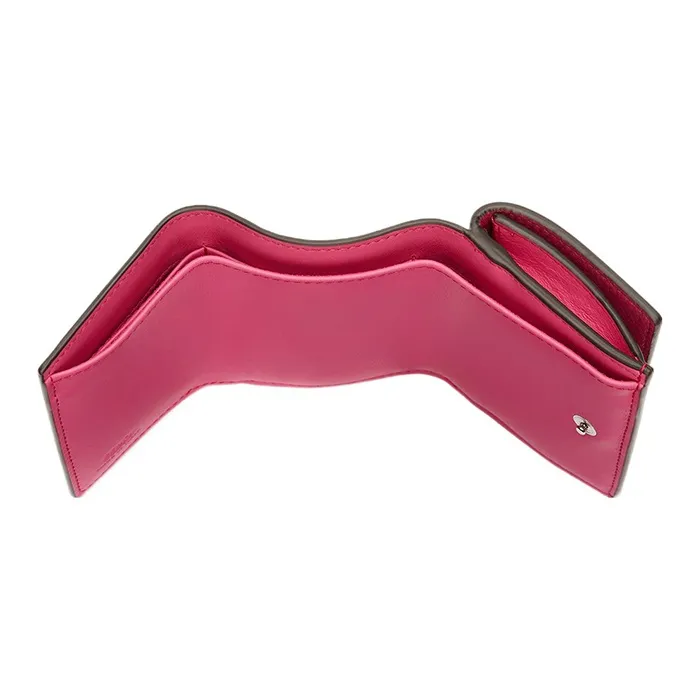 FENDI Peekaboo Cow Leather Wallet Extra Mini Women's Pink-3