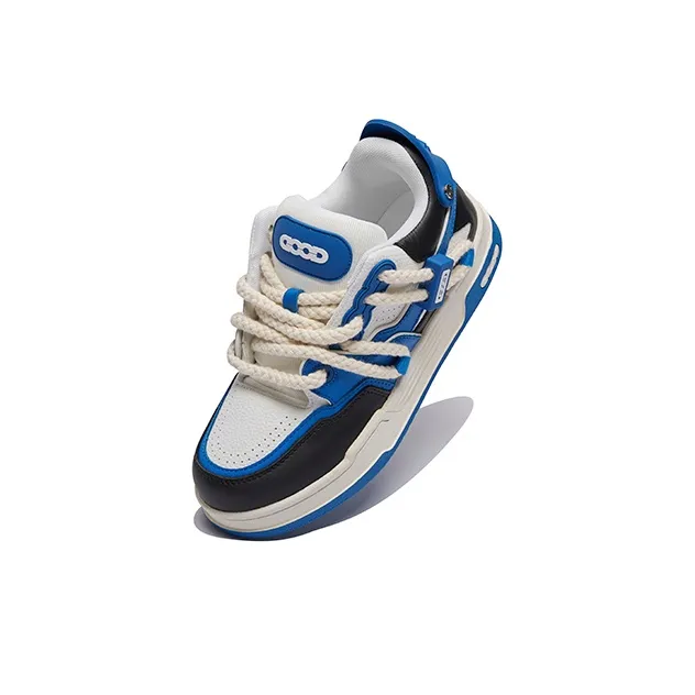 GOODBRAND Height Increasing Slip Resistant Mid Top Skateboard Shoes Unisex Obsidian Blue-5