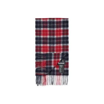 BARBOUR Tartan Checked Fringed Scarf
