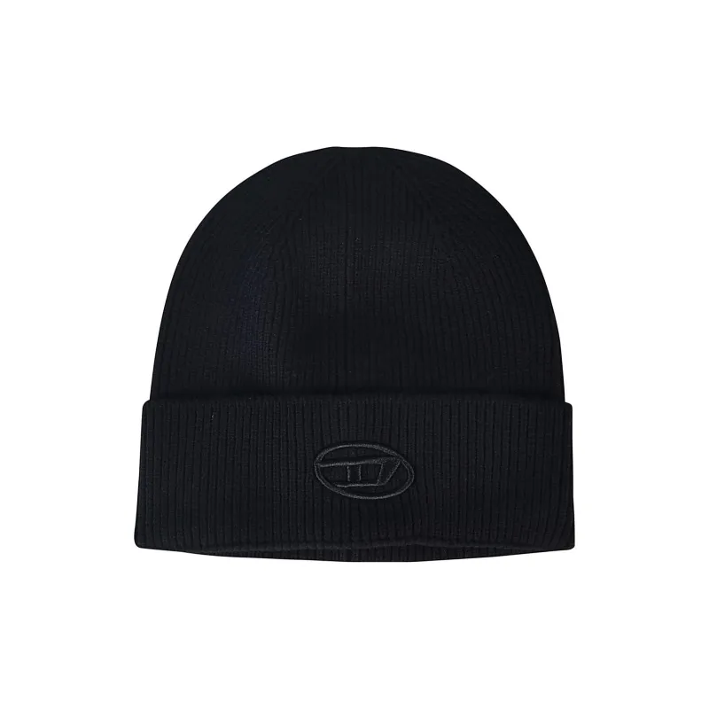 DIESEL Cotton Beanies Men's Black-0