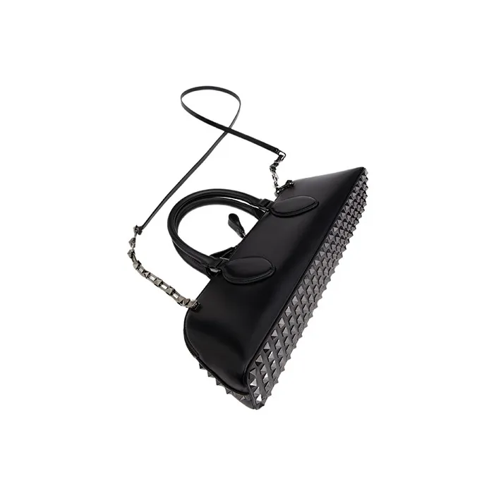 Valentino ROCKSTUD Calfskin Shoulder Bag Crossbody Bag Handbag Women's Black-4