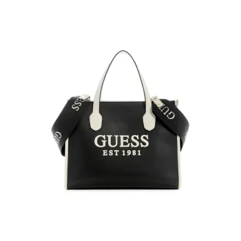 GUESS Polyurethane Tote Bag Shopping Bag Shoulder Bag Crossbody Bag Handbag Small Size Women's Black