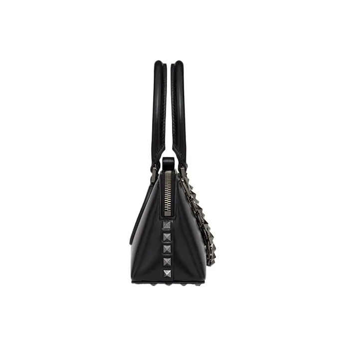 Valentino ROCKSTUD Calfskin Shoulder Bag Crossbody Bag Handbag Women's Black-2