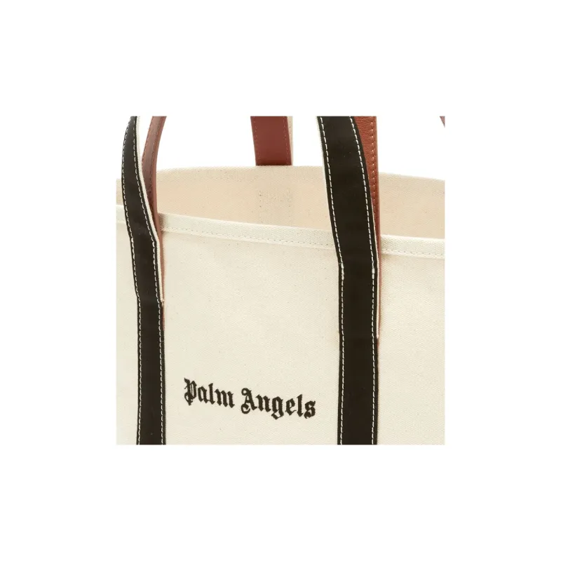 PALM ANGELS Logo print Canvas Tote Bag-4