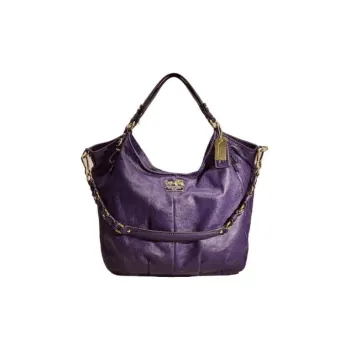 COACH Madison Leather Hobo Bag Handbag Shoulder Bag Large Size Women's Purple