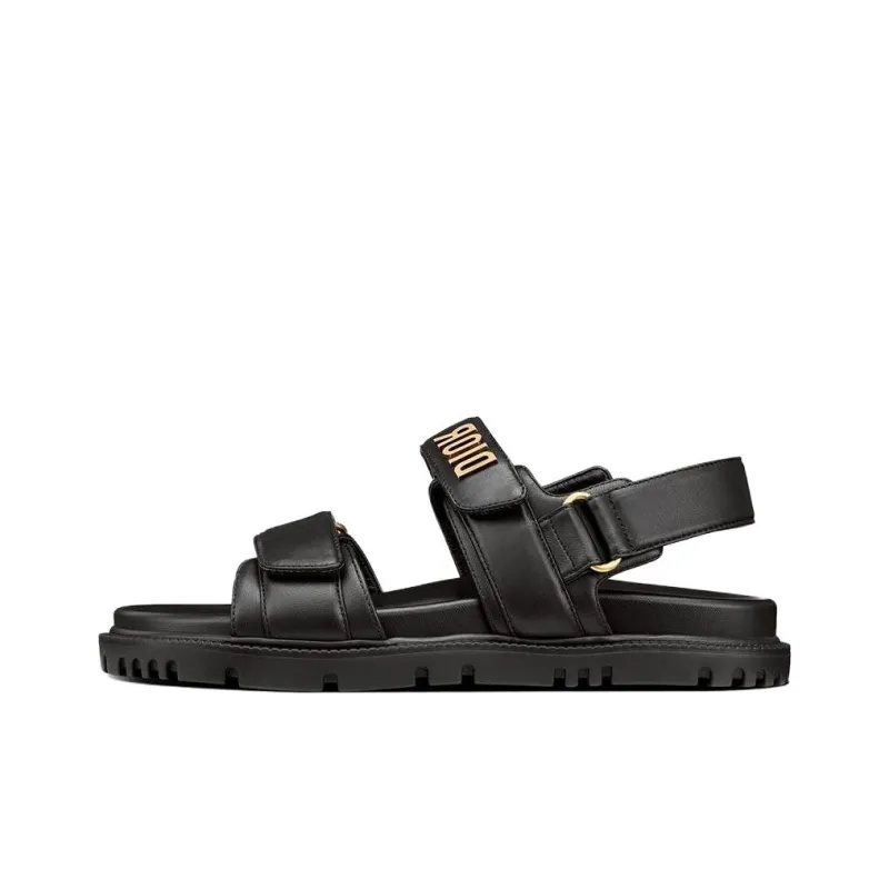 DIOR DiorAct Beach Sandals Women's Black Shoe Box Included US W
