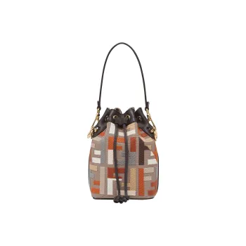 FENDI Mon Tresor Cotton With Nylon Bucket Bags Shoulder Bag Crossbody Bag Handbag Small Size Women's Multicolor