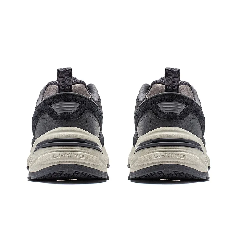 LiNing Beichen Cushioning, Slip Resistant, Abrasion Resistant Support Low Top Chunky Sneakers Men's Black Gray-3