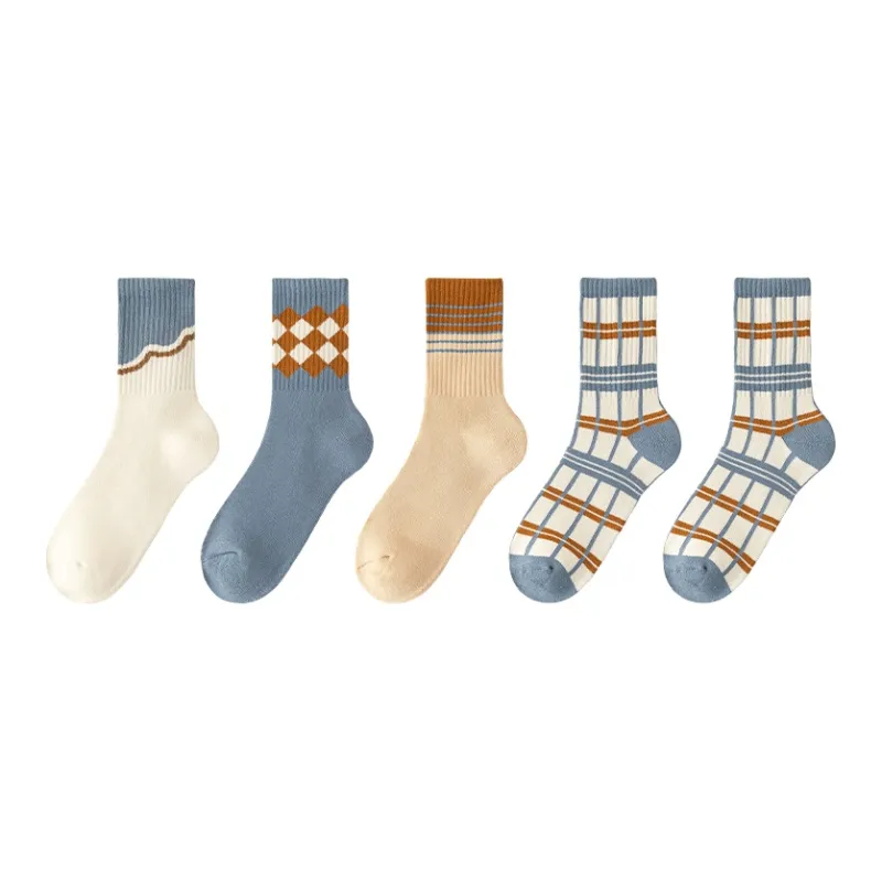 MIIOW Mid Calf Socks Women's 5 Pack-12