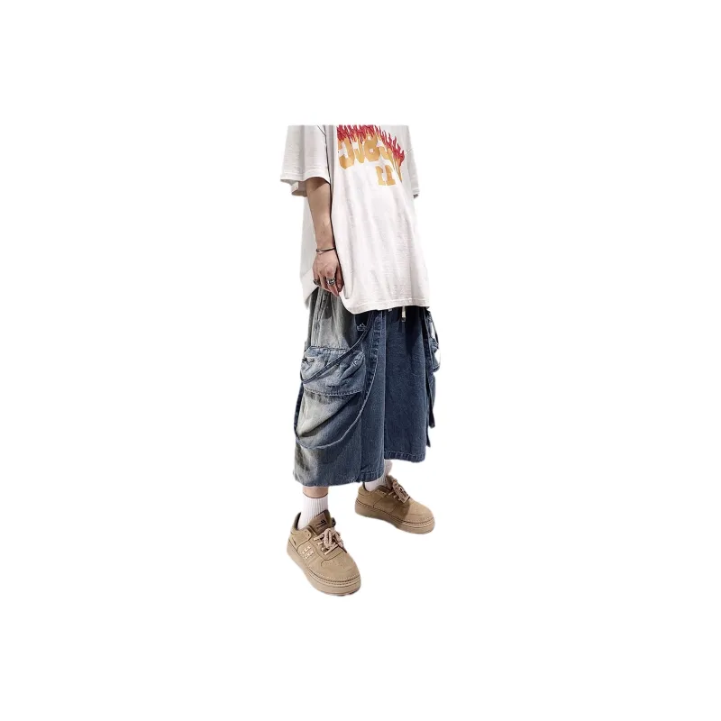 UUCSCC Denim Shorts Men Blue-0