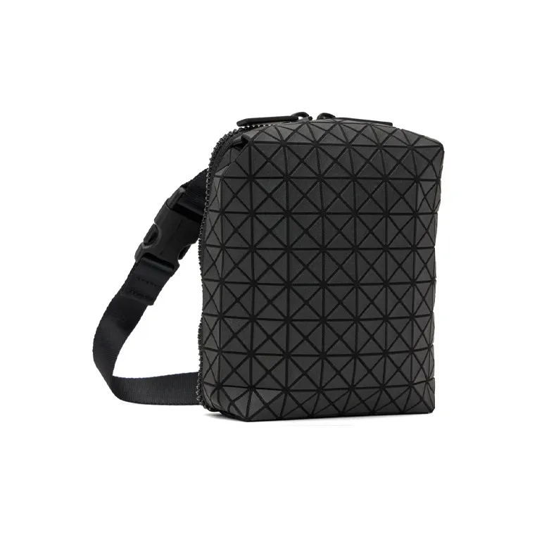 ISSEY MIYAKE Prism Cotton Messenger Bag Shoulder Bag Crossbody Bag Small Size Men's Black-1