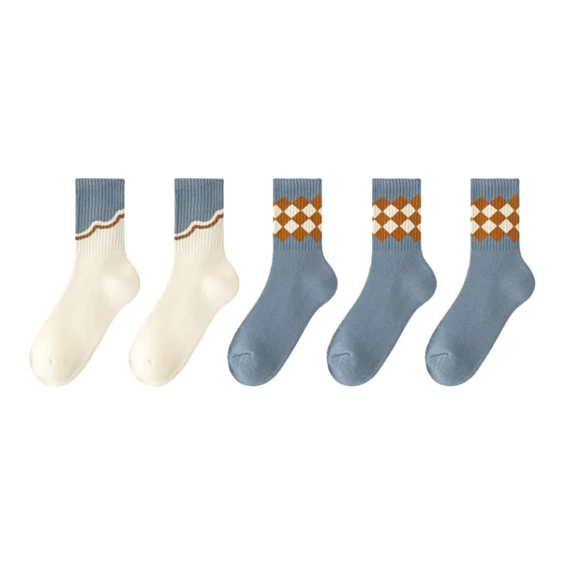 MIIOW Mid Calf Socks Women's 5 Pack-11