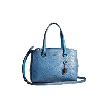 COACH Stanton Leather Tote Bag Shopping Bag Handbag Shoulder Bag Medium Size Women's Blue