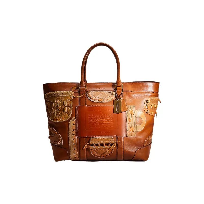 COACH Bleecker Leather Tote Bag Shopping Bag Handbags Large Size Women's Brown-0