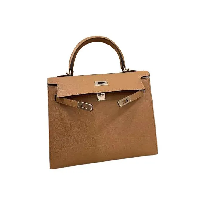 HERMES Kelly Epsom Leather Kelly Bag One Shoulder Handbags Regular Women's 0M Chai Milk Tea Beige-1