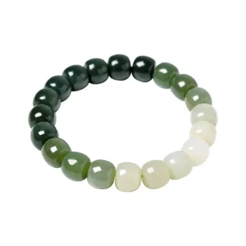 Lingfei Hetian Jade Hetian Jade Bracelets Women's Pale Greenish White Jade