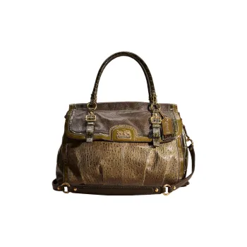 COACH Madison Leather Briefcase Shoulder Bag Crossbody Bag Handbag Large Size Women's Olive