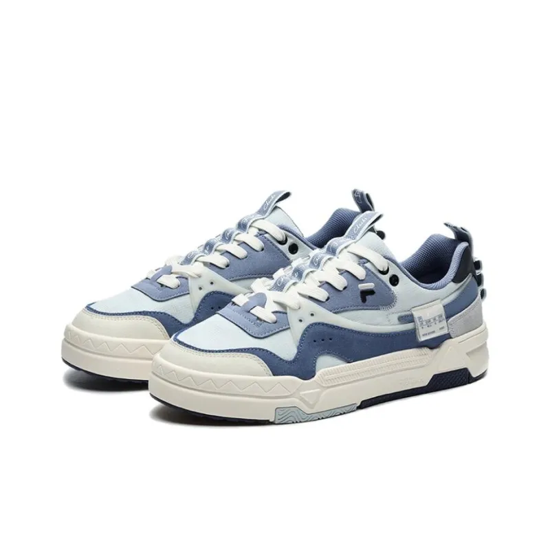 FILA Cushioning Wear Resistant Low Top Skateboard Shoes Men's Gray Blue-2