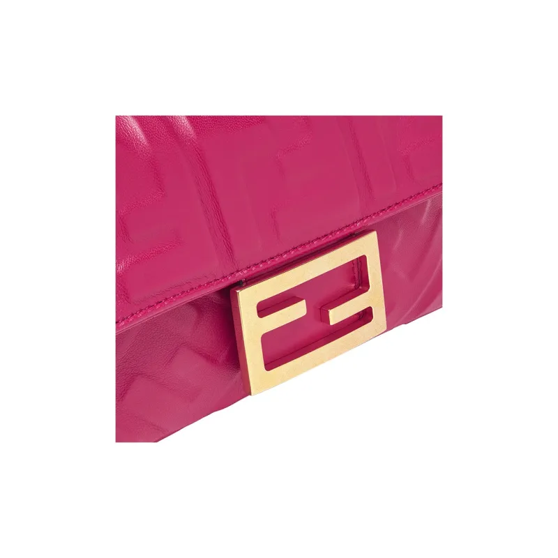FENDI Baguette Lambskin Baguette Bag Portable Crossbody Bag Shoulder Bag Mini Women's Pink-4