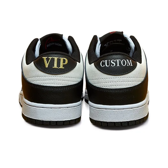 VOIT Anti Slip Wear Resistant Low Top Skateboard Shoes Unisex Black White-3