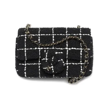 CHANEL Wool Twill Soft Woolen Camellia Flap Bag, Crossbody Bag, Shoulder Bag Women's