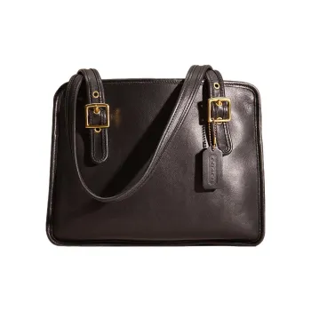 COACH Legacy Leather Tote Bag, Shopping Bag, Handbag Large Size Men's Black