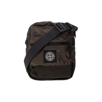 STONE ISLAND Cotton Blend With Polyurethane Messenger Bag Shoulder Bag Crossbody Bag Unisex Dark Brown